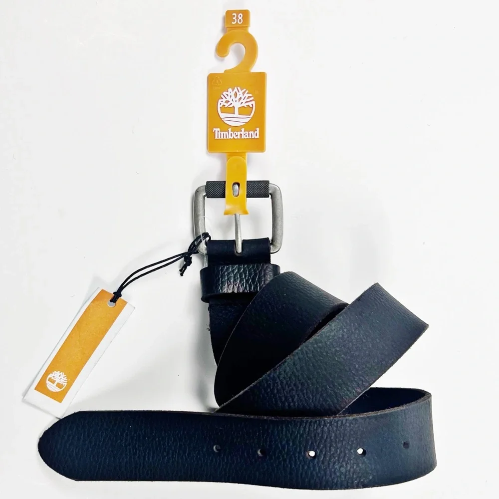 Timberland Men’s 1.5” Black Leather Belt Sz. 38 NWT